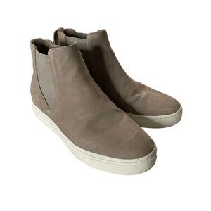 Vince The Newlyn Chelsea High Top Leather Bootie Sneaker Gray Slip On Size 5.5.